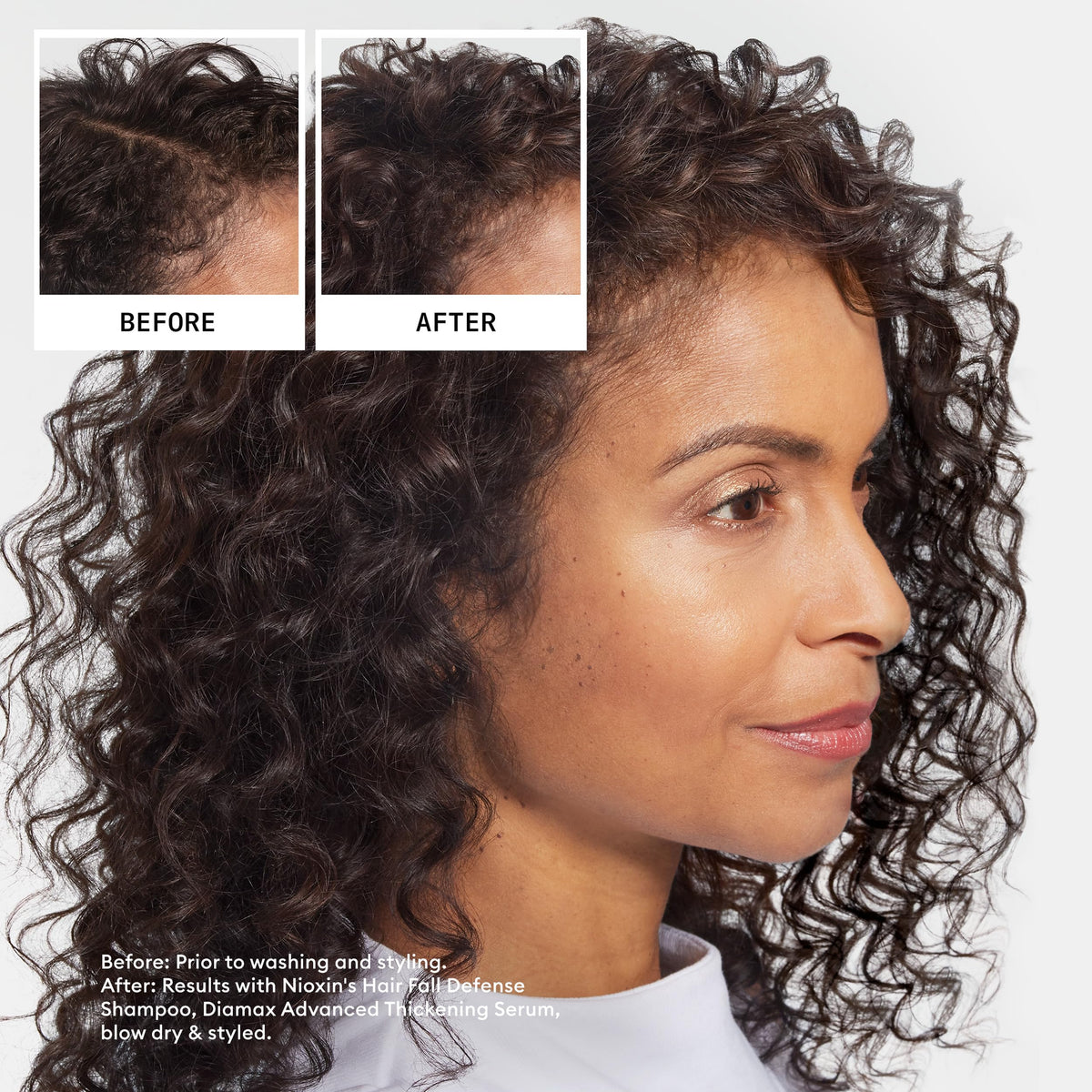 Nioxin lather on scalp demonstrating effective cleansing and gentle foam