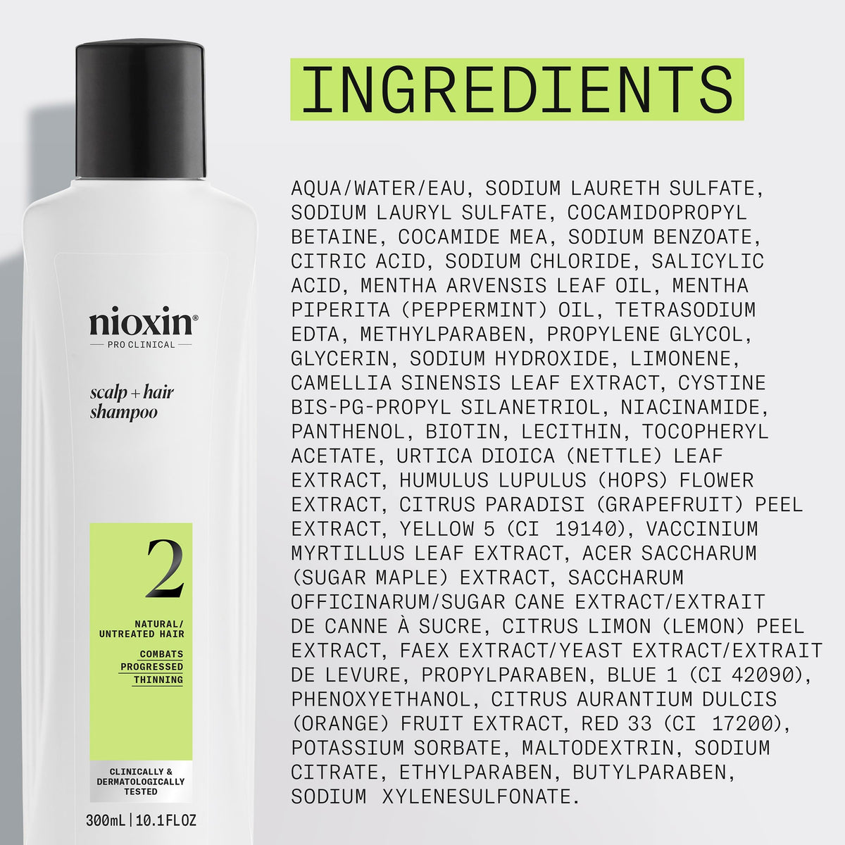 Nioxin bottle styled on bathroom shelf in lifestyle setting for daily care