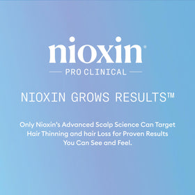 Nioxin on bathroom shelf in routine setting suggesting easy everyday use