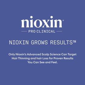 Nioxin bottle on bedroom nightstand, designed for nightly use during sleep
