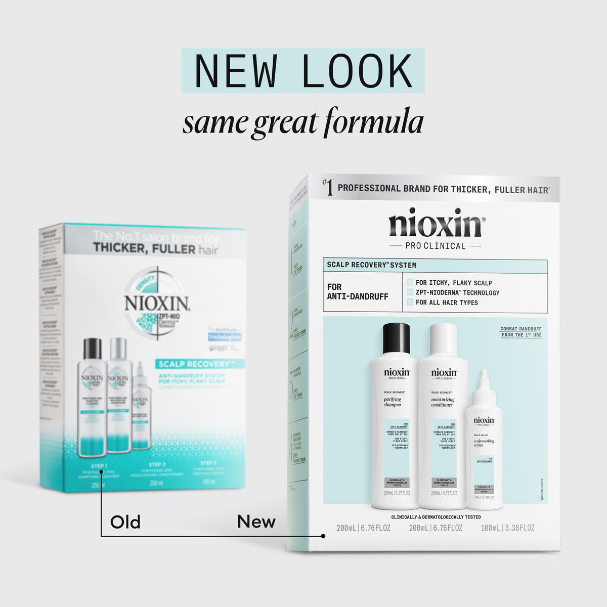 NIOXIN shampoo pump close-up delivering medicating cleanser for flake reduction