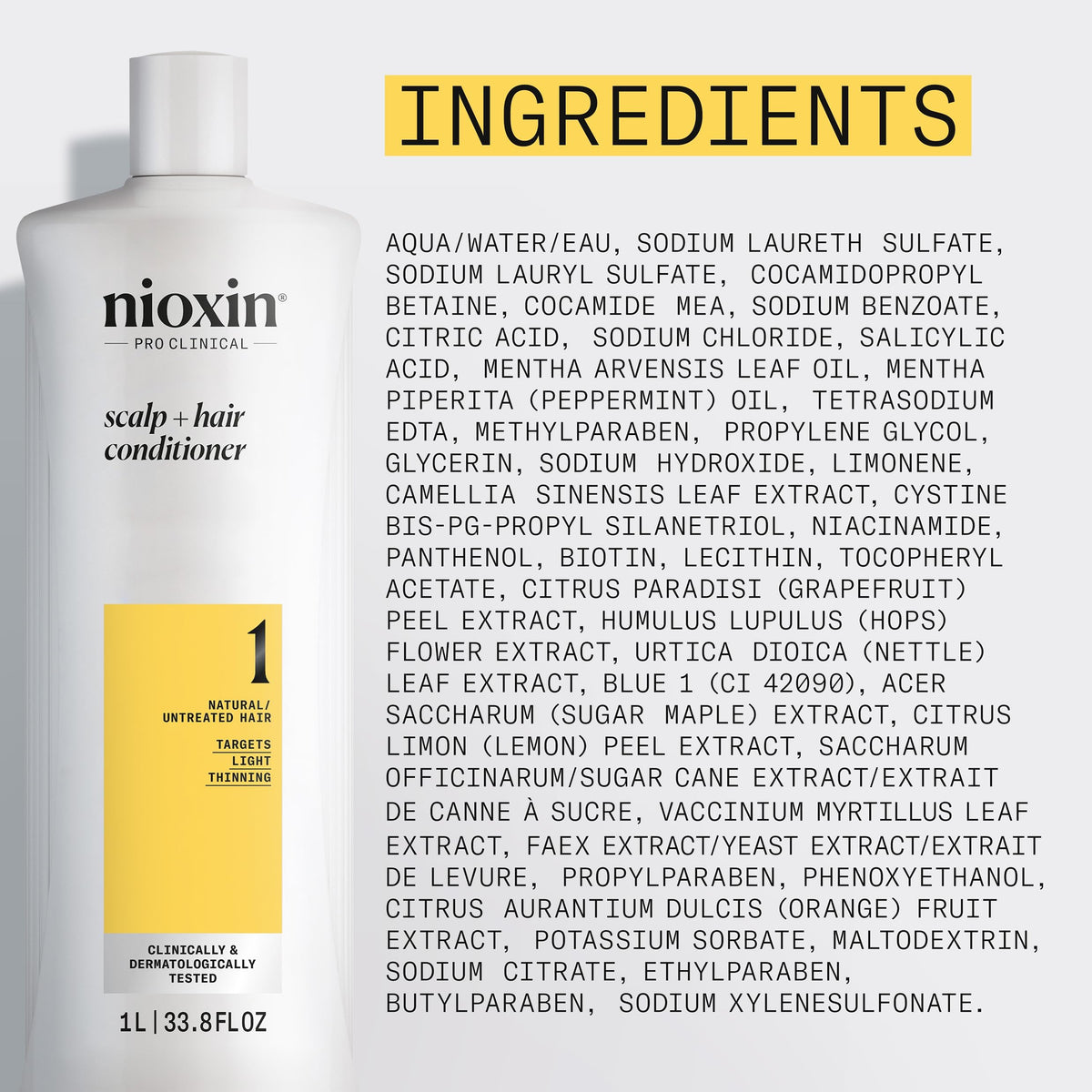 nioxin packaging and branding in a lifestyle scene showing professional quality benefit