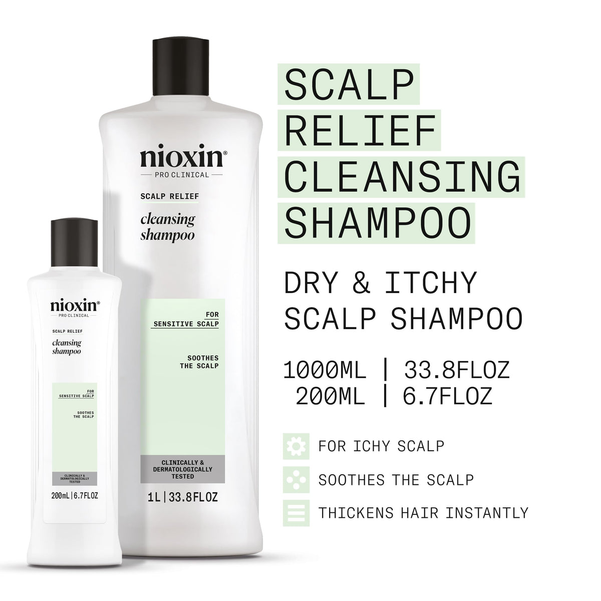NIOXIN close-up label view highlighting ingredient and benefit