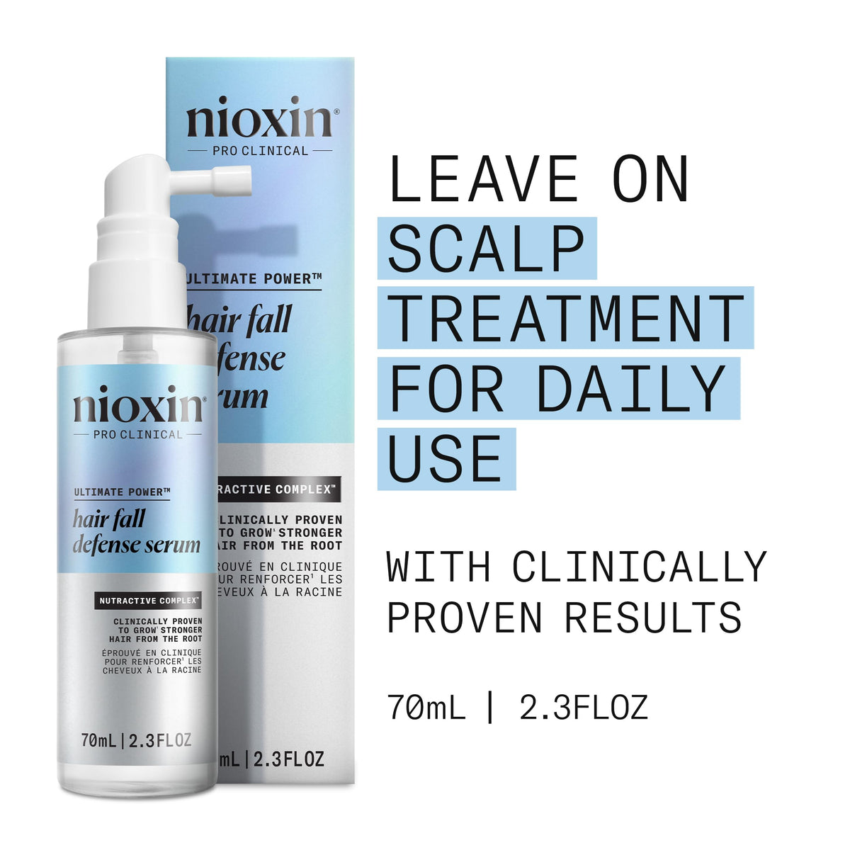 Nioxin pump dispenser close-up for precise daily scalp application benefit
