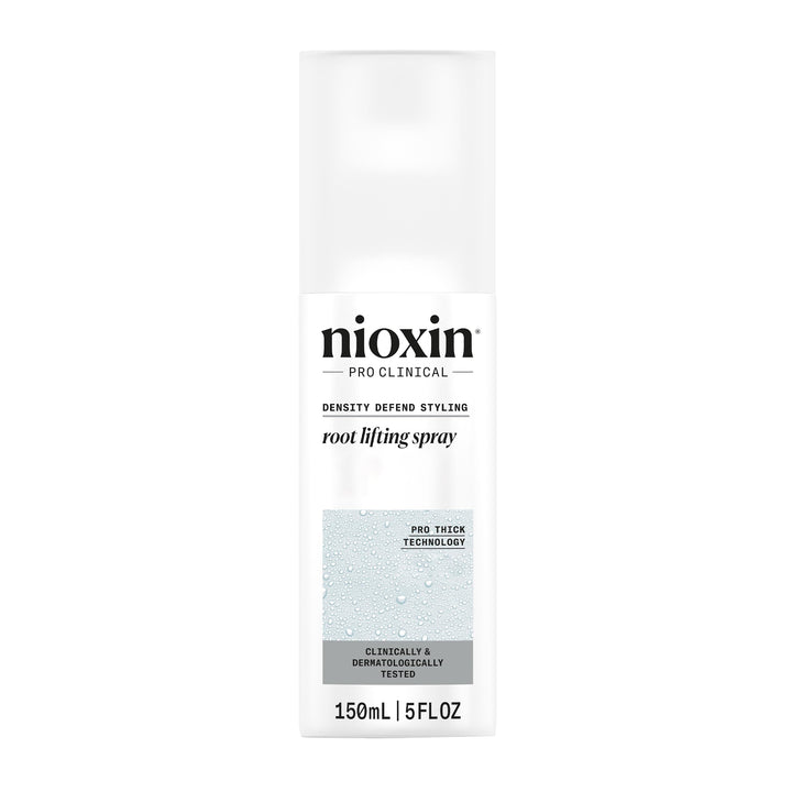 Nioxin bottle front view showing product and easy spray for lift