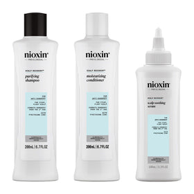NIOXIN front packaging showing trial kit and clear instructions for comforting scalp