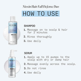 NIOXIN leave-in serum spread along a hair parting to show targeted scalp coverage