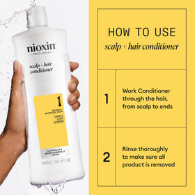 NIOXIN bottle on shelf illustrating 16.9 fl oz size and value benefit