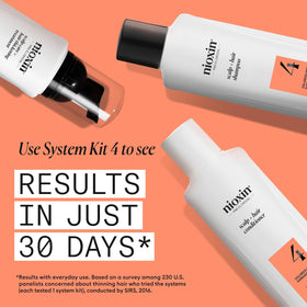 Nioxin 3.4 fl oz bottle next to common objects for size and portability benefit