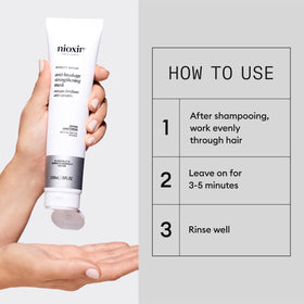 Nioxin product held in hand showing 5.07 fl oz size for scale