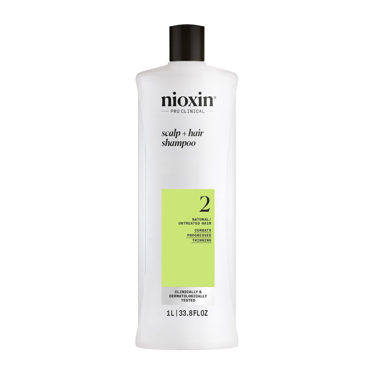 Nioxin System 2 front bottle showing size and branding for easy identification
