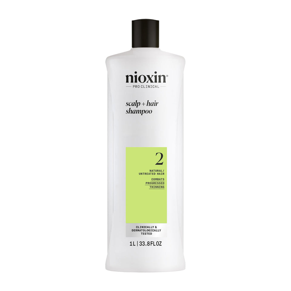 Nioxin System 2 front bottle showing size and branding for easy identification