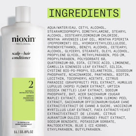 NIOXIN conditioner on bathroom shelf suggesting daily use