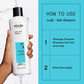 Nioxin System 3 and System 3 conditioner side-by-side for regimen benefit