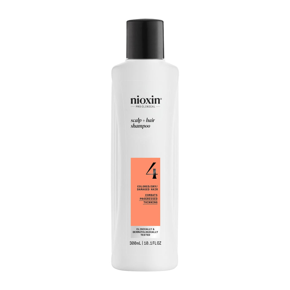 Nioxin System 4 front bottle showing professional packaging and color protection