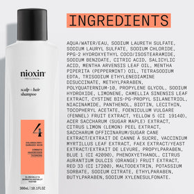 Nioxin System 4 displayed on bathroom shelf representing salon-quality care