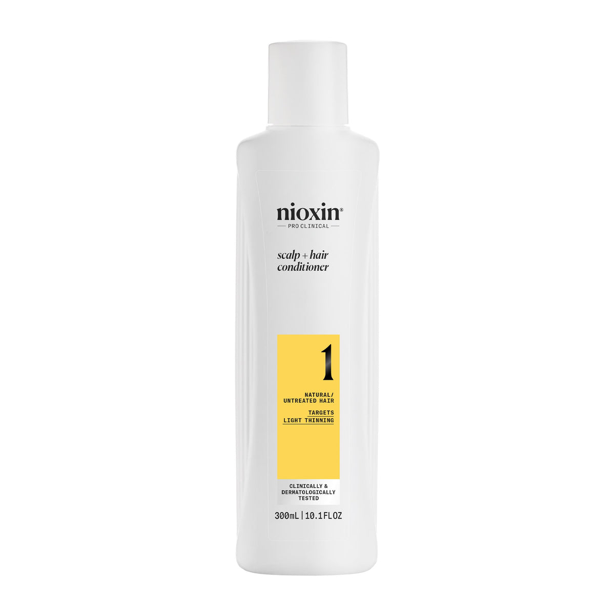 Nioxin front bottle showing product size and branding for easy identification