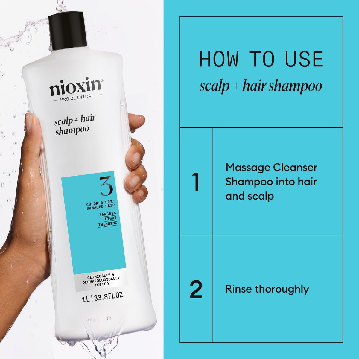 Nioxin shampoo lather texture demonstrating deep-cleansing benefit