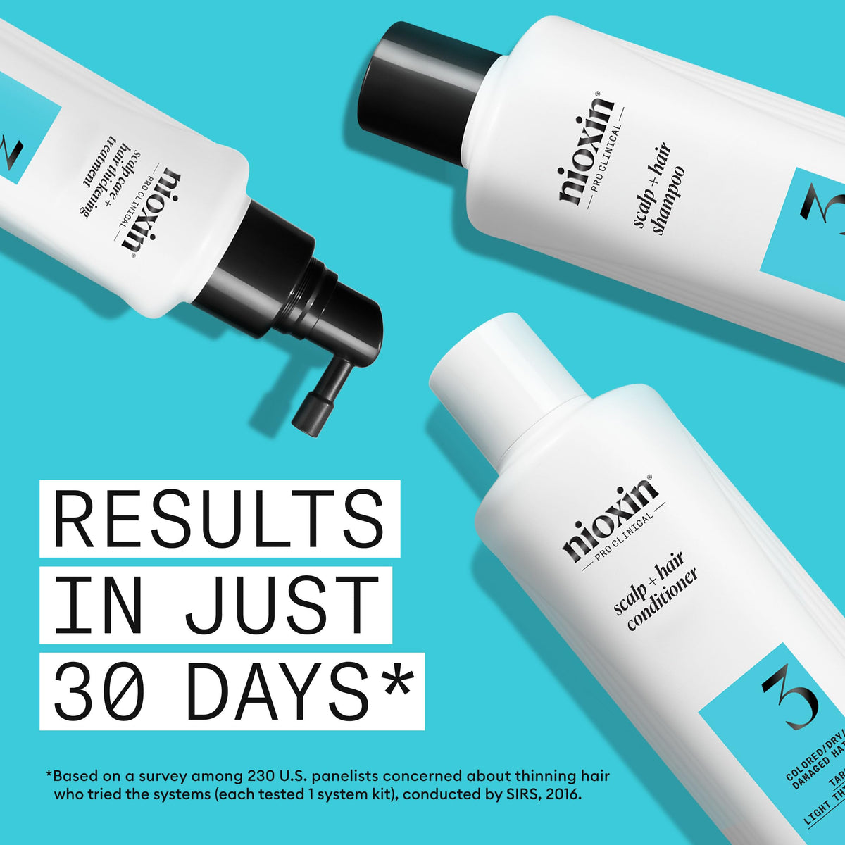NIOXIN thickening treatment applied to scalp boosting strand volume