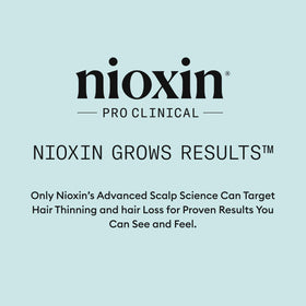 Scalp after rinse with Nioxin showing reduced flakes and cleaner scalp