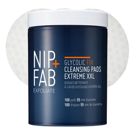 Nip+Fab tub front view showing XXL 100-count pads and clear branding for value