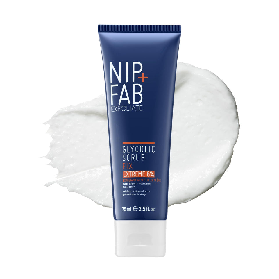 Nip+Fab tube front view showing product name and size, highlighting potent exfoliant benefits