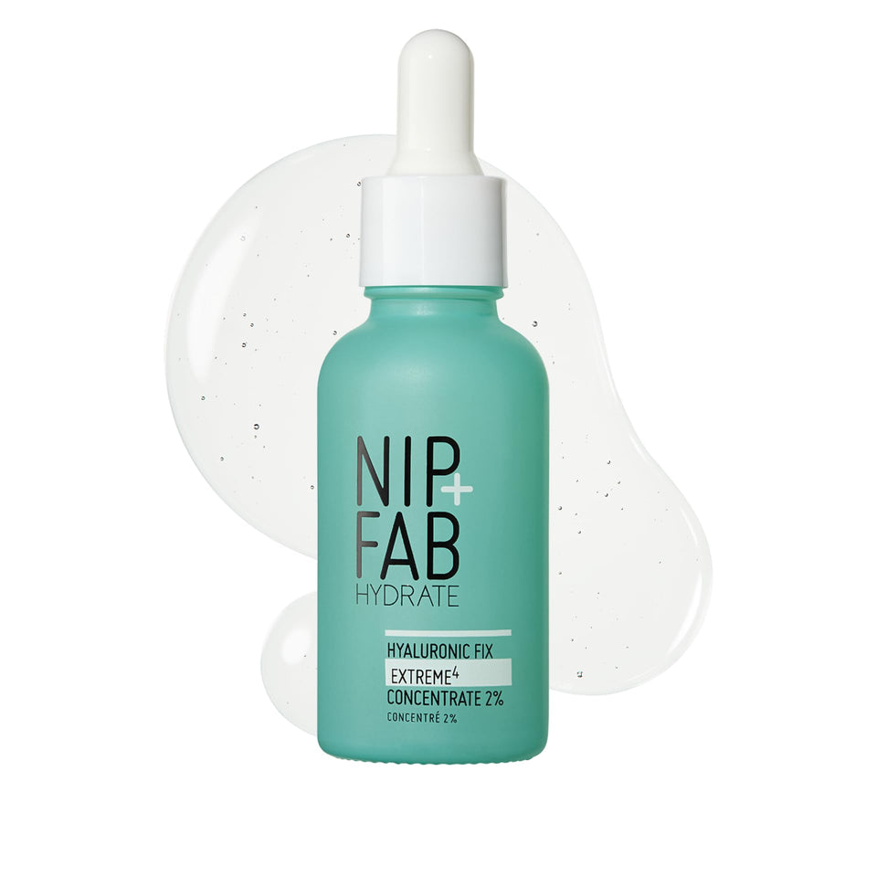 Nip+Fab front packaging showing the 2% Hyaluronic Fix concentrate benefit