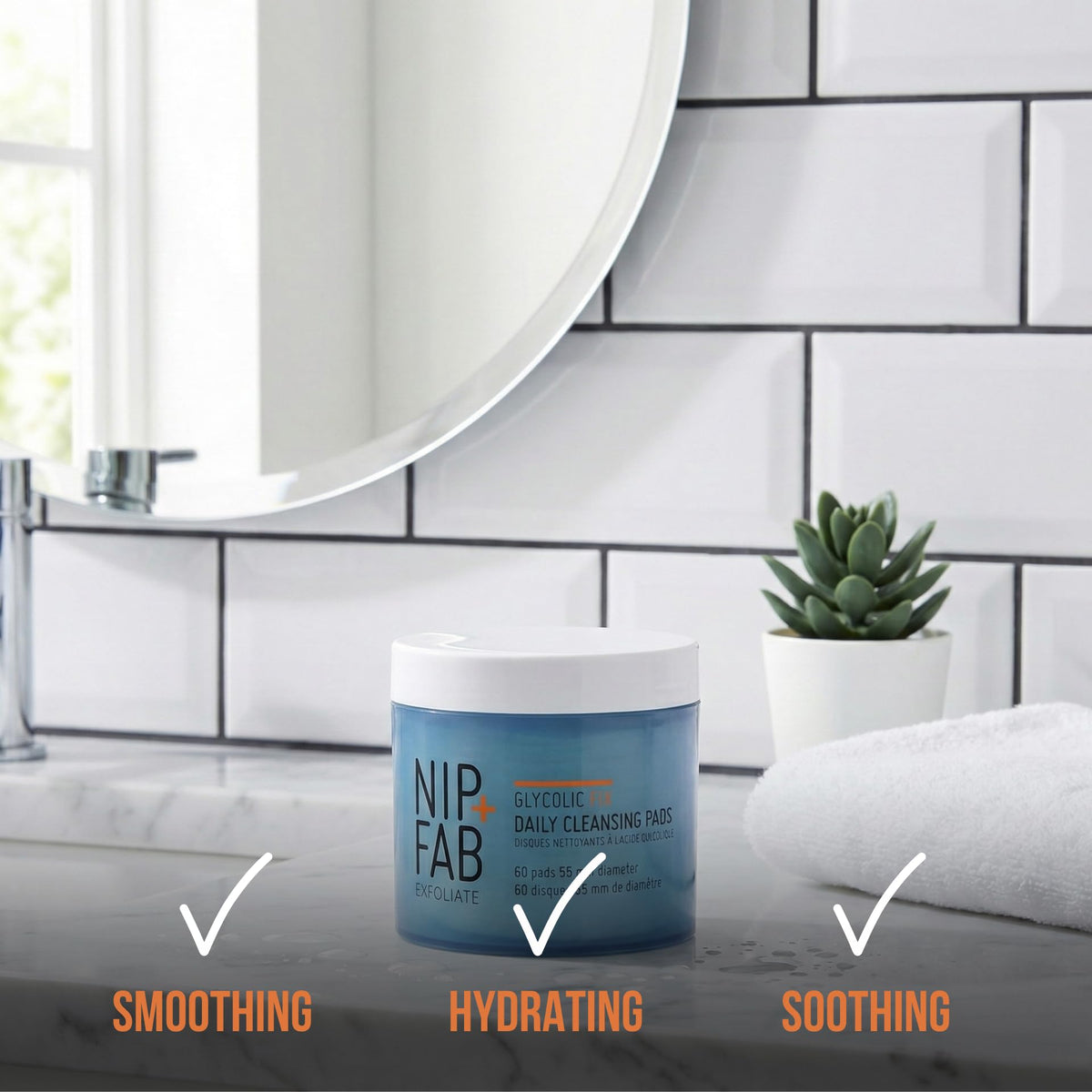 NIP+FAB pad applied to thigh targeting KP and rough texture