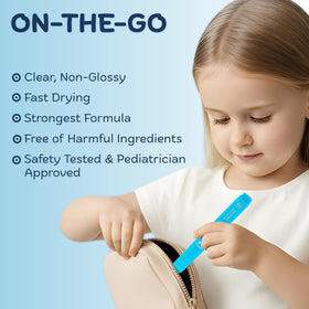 Nipit Honest10 being applied to a child's thumb to discourage sucking