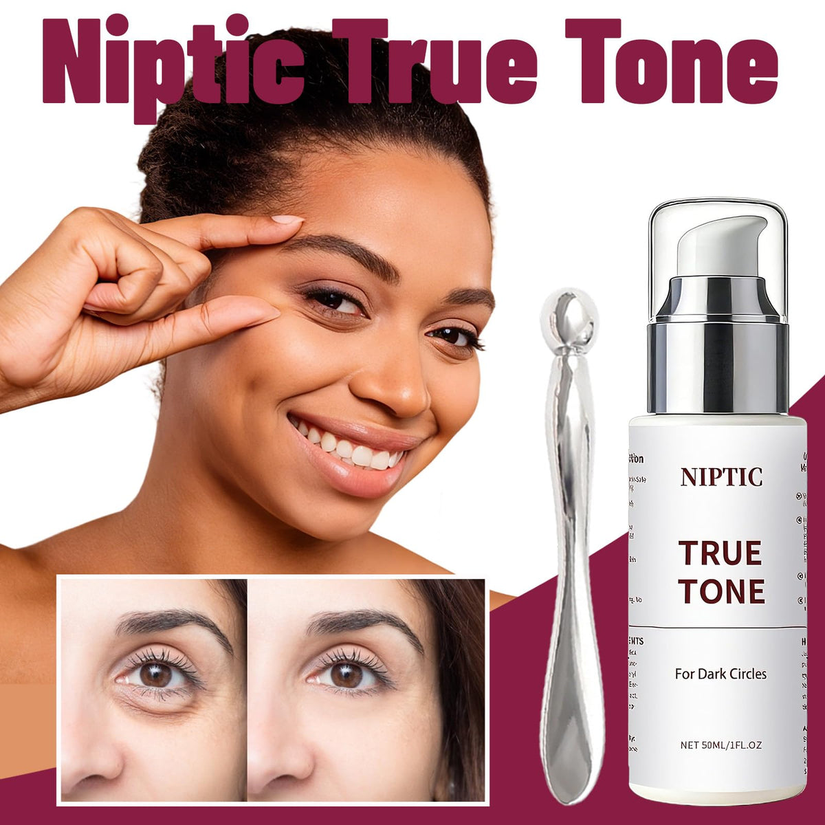 niptic texture close-up showing silky cream, emphasizes fast absorption