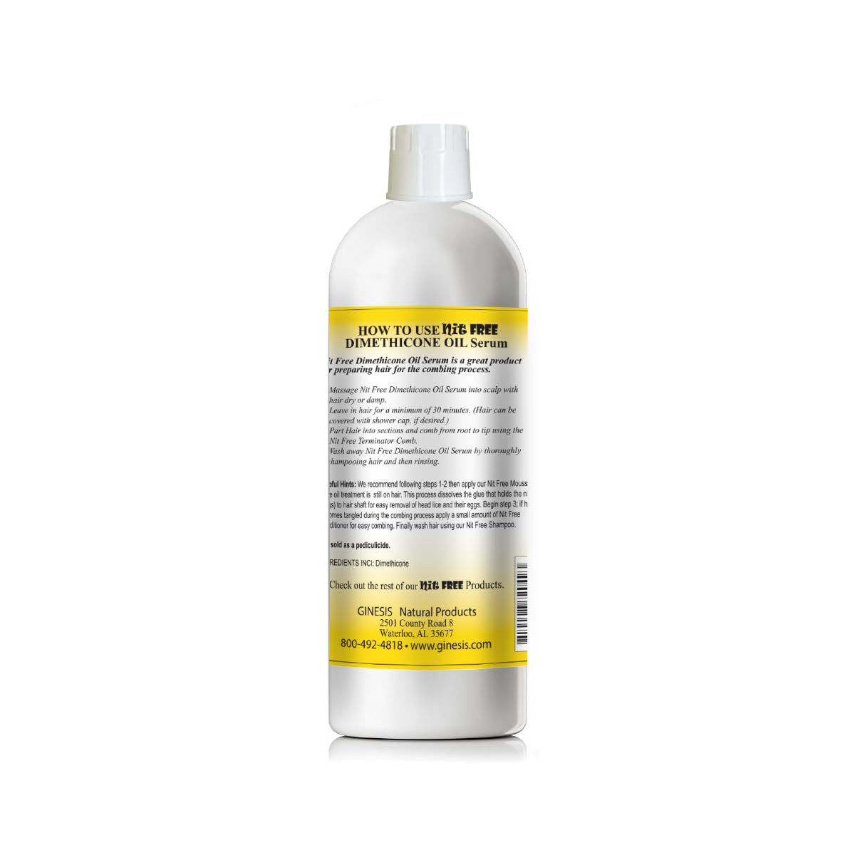 Nit Free oil being poured to show thick texture and smooth application benefit