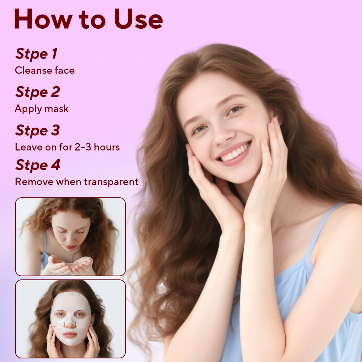 Nityrliv mask application showing ergonomic edges for full face adherence