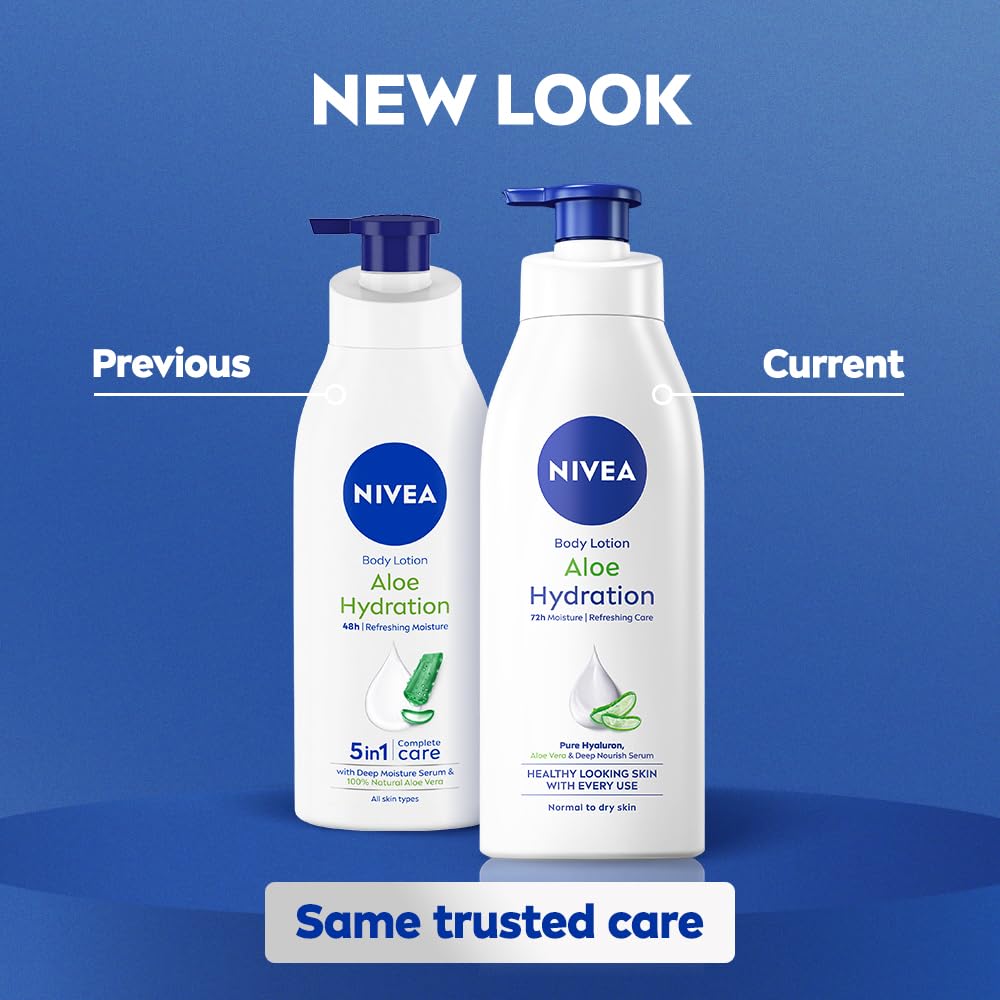 NIVEA ingredients label close-up showing aloe extract for soothing benefit