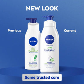 NIVEA ingredients label close-up showing aloe extract for soothing benefit