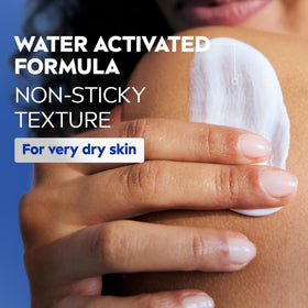 NIVEA applied to forearm in shower showing quick in-shower moisturization benefit
