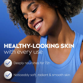 NIVEA applying lotion on arm demonstrates smooth absorption benefit