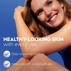 NIVEA applied on leg before and after showing visible smoothing benefit