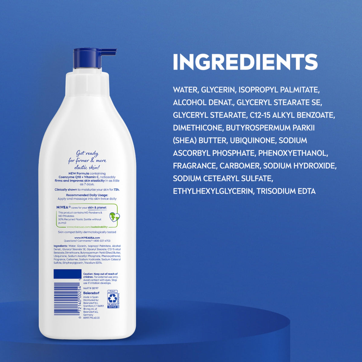 NIVEA applying lotion on leg in bathroom illustrating smooth application benefit