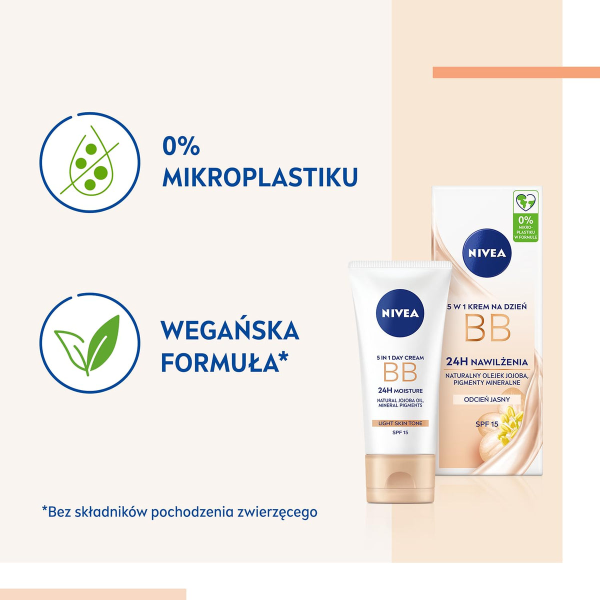 NIVEA BB Cream label highlighting jojoba oil and mineral pigment benefits