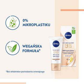 NIVEA BB Cream label highlighting jojoba oil and mineral pigment benefits