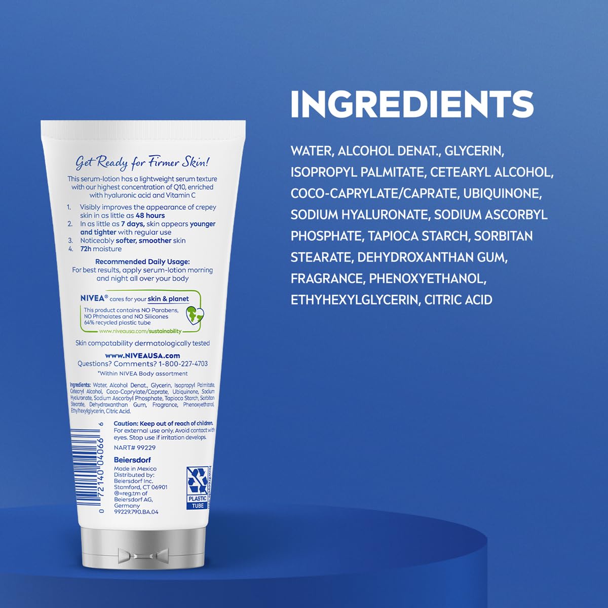 NIVEA comparative skin before and after texture improvement to show visible benefit