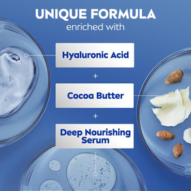 NIVEA recycled plastic label on bottle indicates eco-conscious packaging