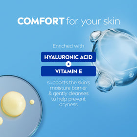 NIVEA bottle in hand showing 16.9 fl oz scale and convenience