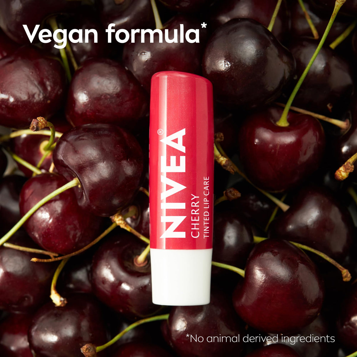 NIVEA cherry daytime use outdoors showing tinted balm for quick refresh