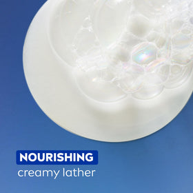 NIVEA label highlighting ingredients and nourishing serum for hydrated skin