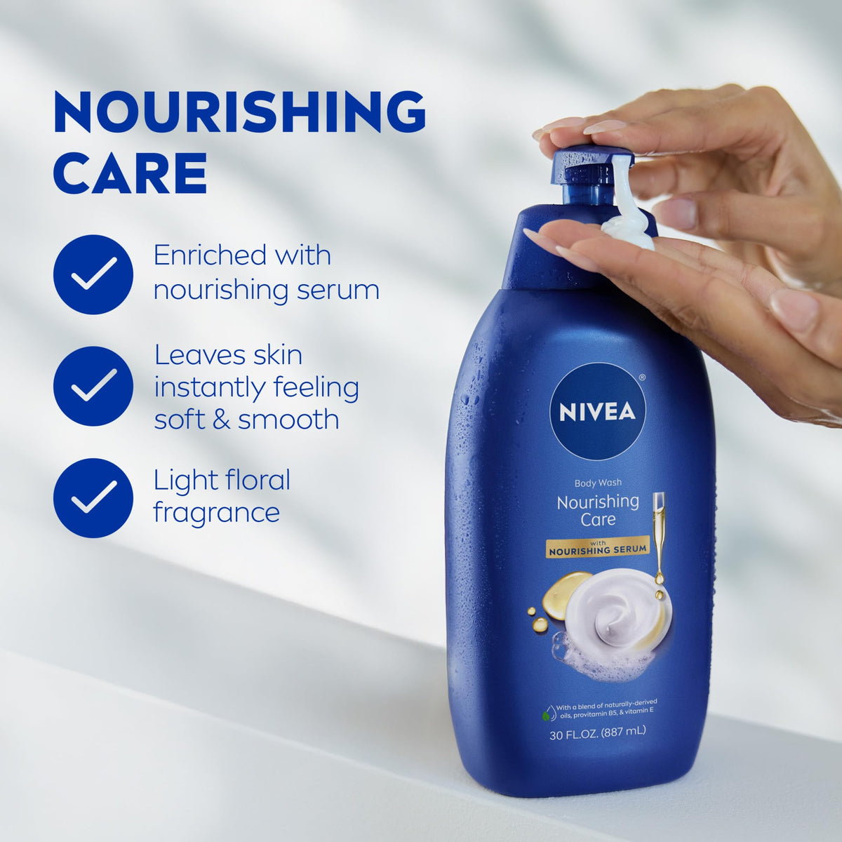 NIVEA creamy lather close-up delivering moisturizing, soft skin