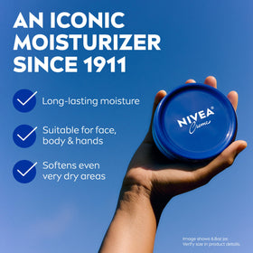 NIVEA Creme applied to elbow demonstrating smoothing benefit