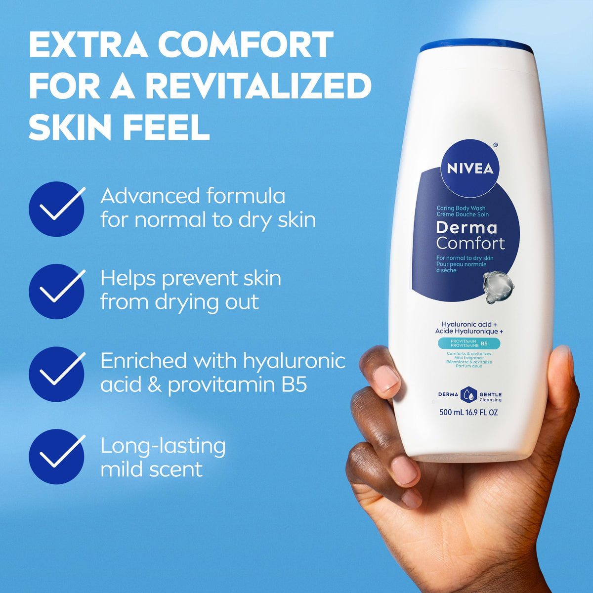 NIVEA back label ingredients view highlighting gentle formula