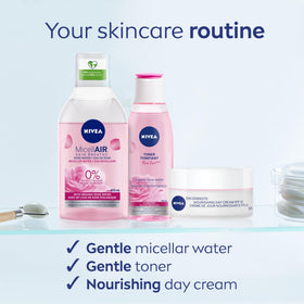 NIVEA emulsion texture on pad showing gentle, non-greasy cleansing action