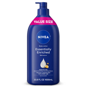 NIVEA front pump bottle showing product and ease of use